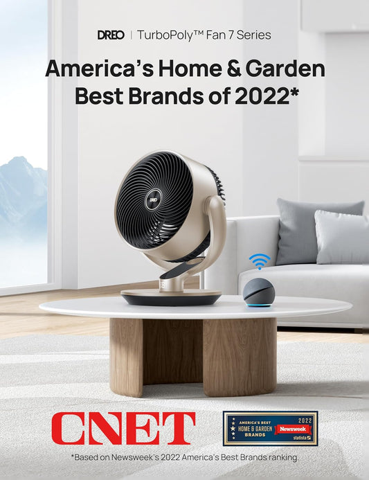 Dreo 16 Inch 25dB Quiet Smart Fans for Bedroom, DC Room Fan with Remote, 120°+120° Oscillating Fan, 6 Modes, 9 Speeds, 12H Timer,Works Alexa/Google/WiFi/Voice Control, Silver, Oversize (DR-HAF004S)