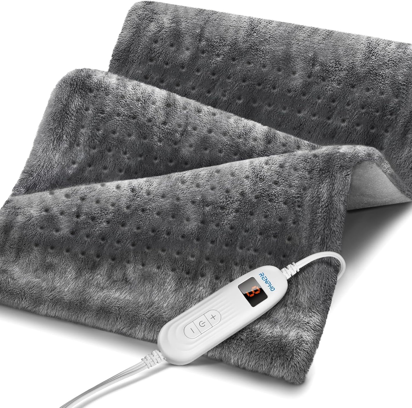 RENPHO Heating Pad for Back & Period Cramps, FSA Eligible & HSA Store, Fathers Day Dad Gifts for Men & Birthday Gifts for Women, 12" x24‘’ Electric Heat Pad for Neck and Shoulder, ETL Certified, Gray