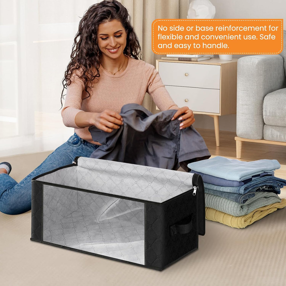 Fab totes Storage Bags for Clothes Blanket Storage Bins with Lids