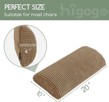 HIGOGOGO Lumbar Support Pillow for Recliner Chair/Accent Chair/Couch, Memory Foam Back Support Cushion for Elderly, Recliner Cushions for Back Rest, Pain Relief, Reading, Washable Cover, Dark Grey