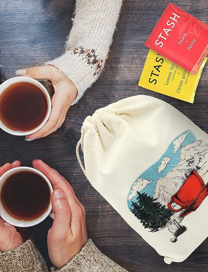 Stash Tea Sampler 40 Assorted Tea Bags, 18 Flavours in Cotton Pouch