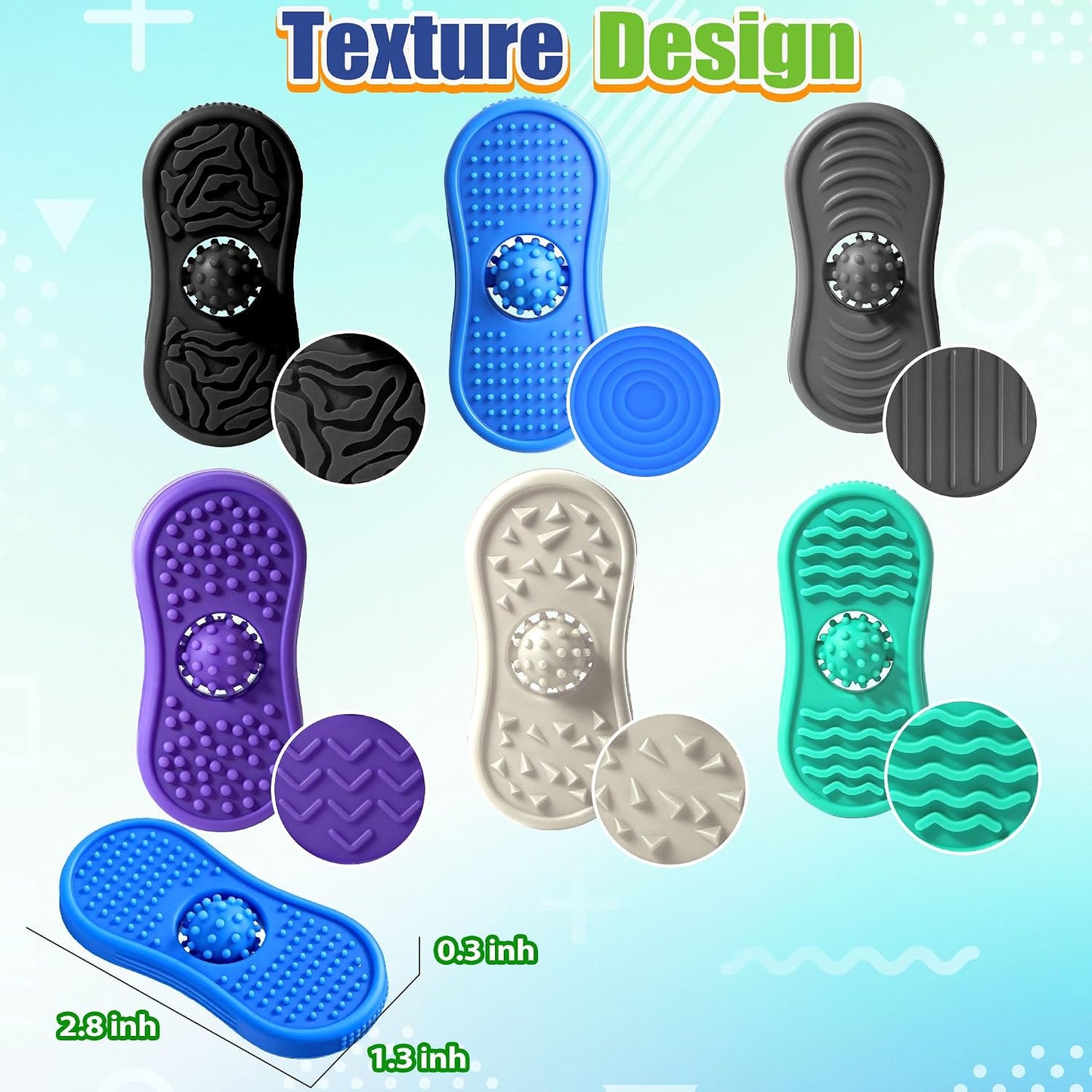 Sensory Fidget Toys for Adults 6 Pack Silicone Worry Stones for Autism ADHD Anxiety Calming Down Kids Quiet Silent Figette Stress Relief for Teacher Therapy Office Must Have Desk Figets Toys Set