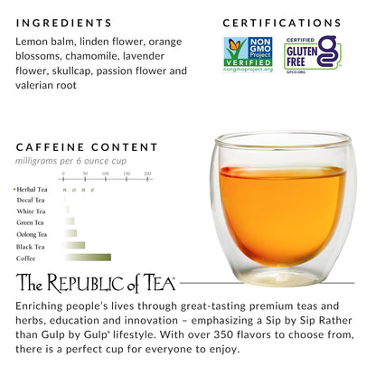 The Republic of Tea Chamomile Lemon Herbal Tea, Caffeine Free, 36 Count
