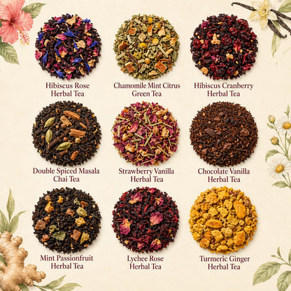 VAHDAM, Assorted Black Tea Loose Leaf Tea Gift Set (10 Flavors) Gift Ideas for Women & Men | Directly Sourced From Assam and Darjeeling | Resealable Ziplock Pouch