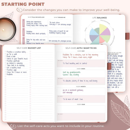 Clever Fox Self-Care Journal for Women, Daily Planner 5.8x8.3 Aquamarine