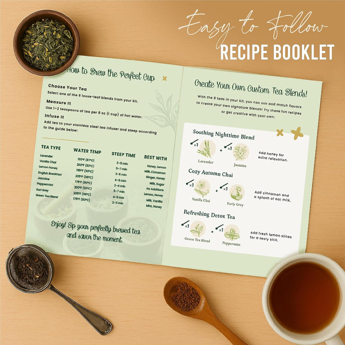 Tea Gift Set - Unique Gifts For Women and Men - Loose Leaf Tea Sampler Kit