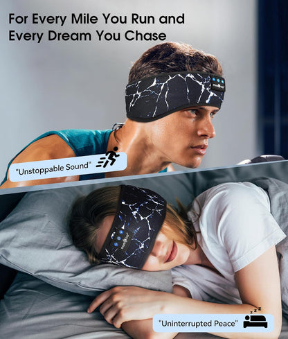 MUSICOZY Sleep Headphones Bluetooth 5.4 Headband, Wireless Earphones Music Sleep Earbuds Sleeping Eye Mask with HD Stereo Speakers for Workout Running Travel Yoga, Ideal Gifts for Men Women Mom Dad