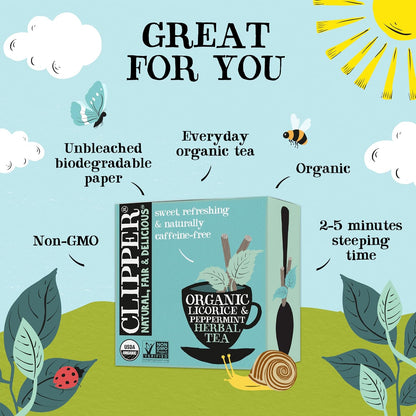 Clipper Tea Snore and Peace Chamomile & Lavender Herbal Tea – Caffeine Free, USDA Organic, Great Hot or Iced – Comfortingly Floral, Natural, Fair & Delicious – 50 Tea Bags