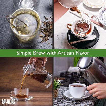 Loose Leaf Tea Sampler Create Your Own Tea Blend Starter Kit w/Sencha, Rooibos, China Black, & Ginger, Lavender, Rose, Lemongrass, Hibiscus Spices