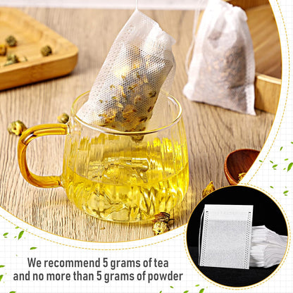 1000 Pcs Disposable Tea Bags Bulk for Loose Leaf Tea Drawstring Empty Coffee Sachets Filter Infuser Strainers for Coffee Spice Christmas Herbs Gift (2.75 X 3.54 Inch)