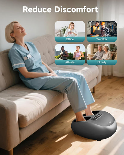 Snailax Shiatsu Foot Massager with Heat, FSA Eligible, Kneading, Compression, Vibration, Feet Massage Machine for Plantar Fasciitis, Neuropathy, Foot Warmer, Gifts for Women Men,Size 13