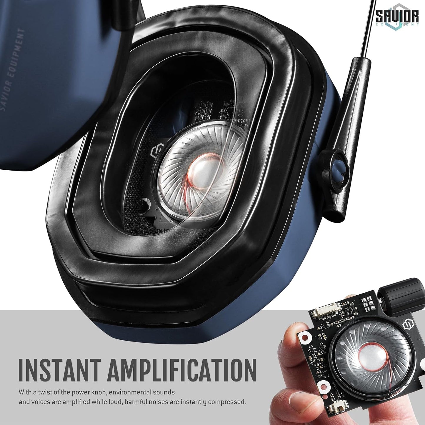 Savior Equipment Apollo Electronic Earmuffs For Shooting w/Gel Ear Pads, 24dB NRR, Noise Cancelling Ear Protection Headset