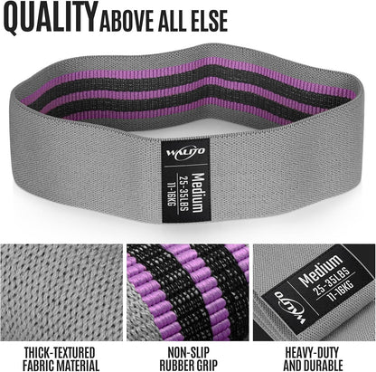 WALITO Resistance Bands for Working Out, Fabric Exercise Bands for Legs and Butt, Workout Bands for Women and Men, Booty Band for Yoga Starter Set, Pilates, Rehab, Fitness and Home Workout