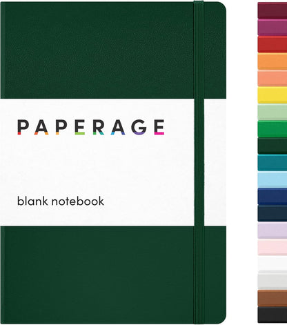 PAPERAGE Lined Journal Notebook, Hardcover Journal for Women & Men, 160 Pages, (5.6 in x 8 in), College Ruled Journaling Notebook for Work, School Supplies & Note Taking, (Black)