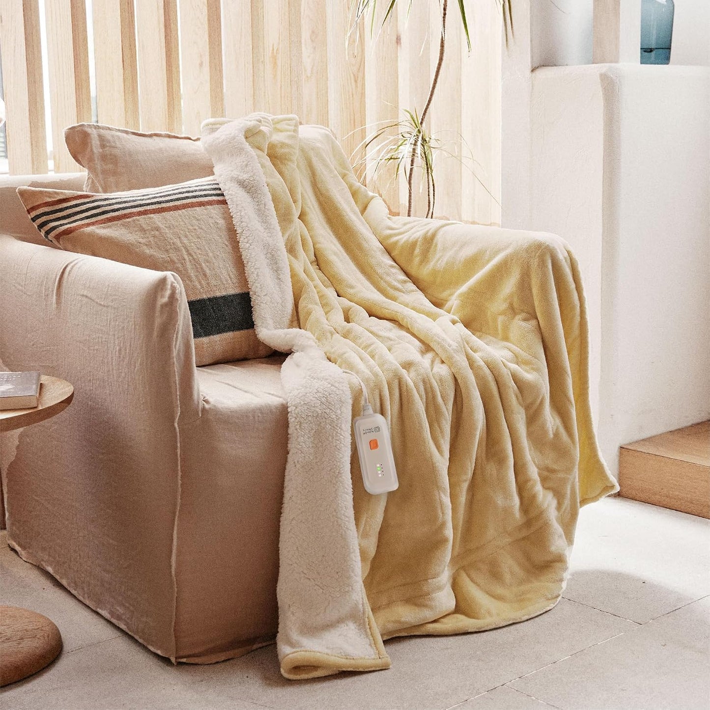 GOTCOZY Heated Throw Blanket, 50''X60'' - Soft Silky Plush Electric Blanket with 4 Heating Levels & 3 Hour Auto Off, ETL Certified, Machine Washable (Grey)