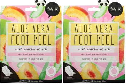 Oh K! Foot Peel Mask - Pomegranate - Foot Peeling Mask for Dry Feet and Cracked Heels - Feet Exfoliant with Pomegranate and Coconut Oil - 1 Pair