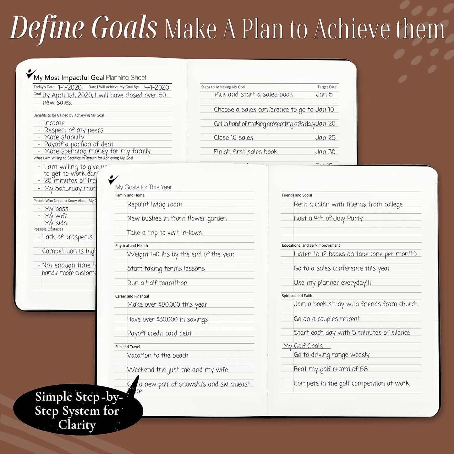 Goal Crazy Undated Planner – 90 Day Guided Journal & Productivity Organizer, A5 Daily & Weekly Planner with Goal Setting, Habit Tracker, To Do List, Academic & Work Calendar, Leather Hardcover - Black