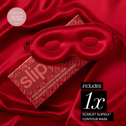slip Contour Sleep Mask | 100% Pure Mulberry Silk, Ultra Soft | Contoured Design, Prevents Eye Pressure | Adjustable Strap, Ideal for Travel - Black