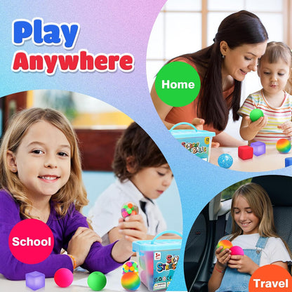 6 Set Squishy Sensory Stress Squeezing Balls forAdults: Best Calming Tool to Relieve Anxiety, Vent Mood and Improve Focus, Easter Basket Stuffers for Kids, Goodie Bag Stuffers
