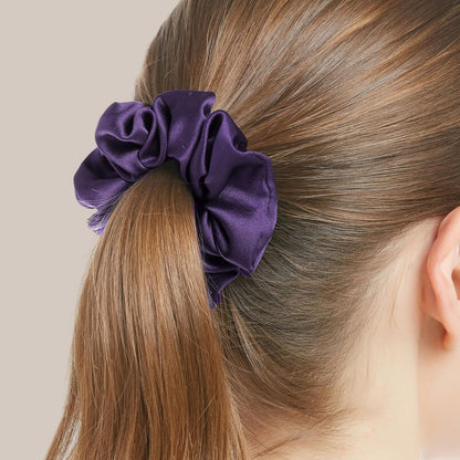 LILYSILK Silk Hair Scrunchies / Ties for Frizz & Breakage Prevention, 100% Mulberry, No Damage, Elastic ponytail Holders, 1Pc, Coffee - Colors A