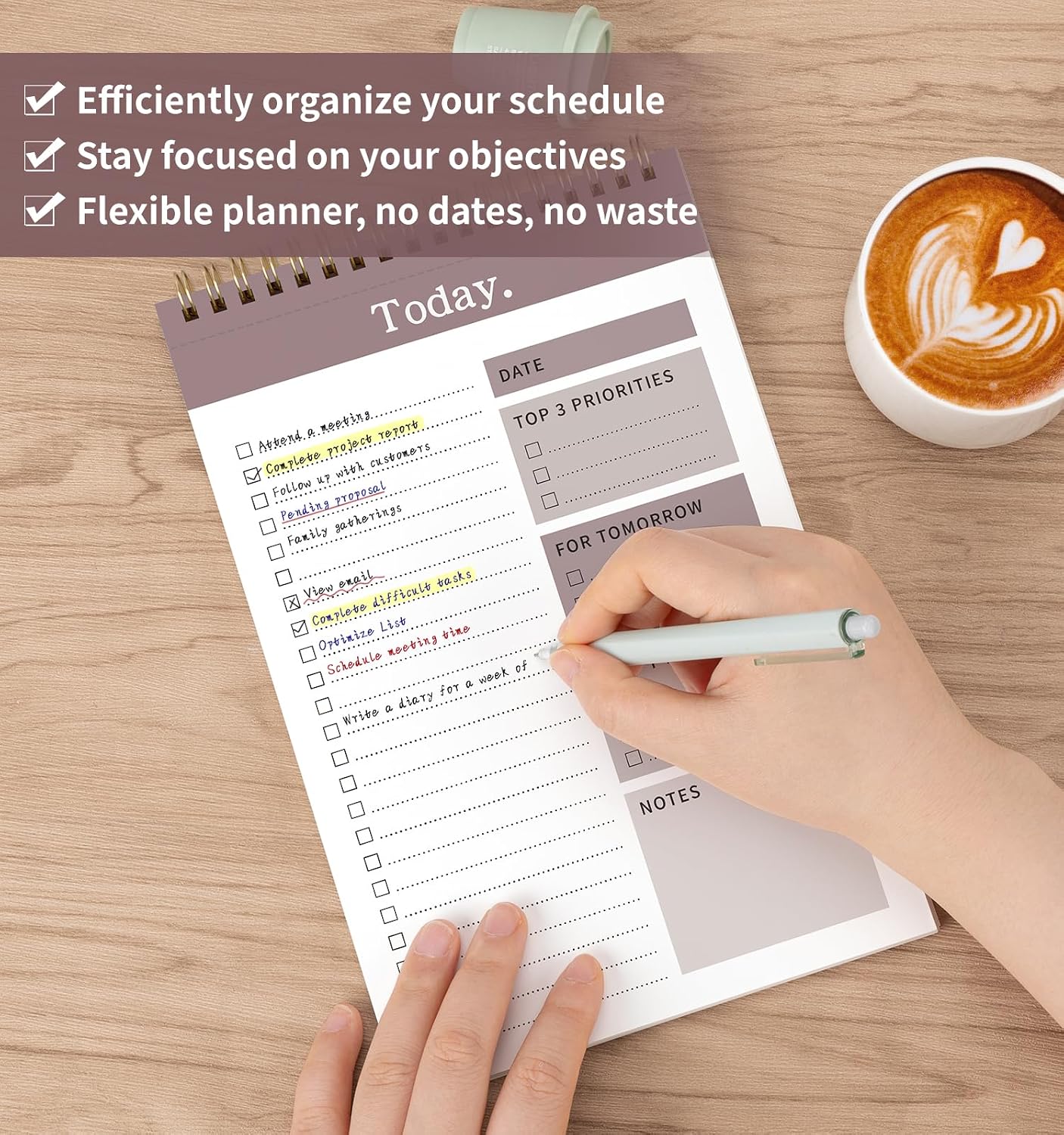 104 Pgs To Do List Notepad, 52 Undated Sheets Duplex-printed