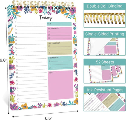 To Do List Notepad - To Do List Notebook for Work with 52 Sheets, Undated Daily Planner Perfect for Enhanced Productivity and Goal Achievement - Green