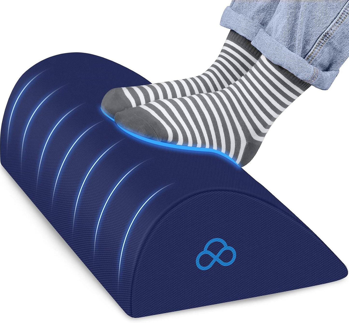StepLively Foot Rest Ergonomic Pillow for Under Desk at Work, Anti-Fatigue Footrest Support Pillow for Fatigue & Pain Relief, Comfortable for Office Chair, Car Seat & Gaming Chair - Black