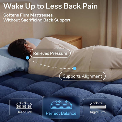 Niagara Sleep Solution Queen Ultra Soft Mattress Topper — Back Pain Relief