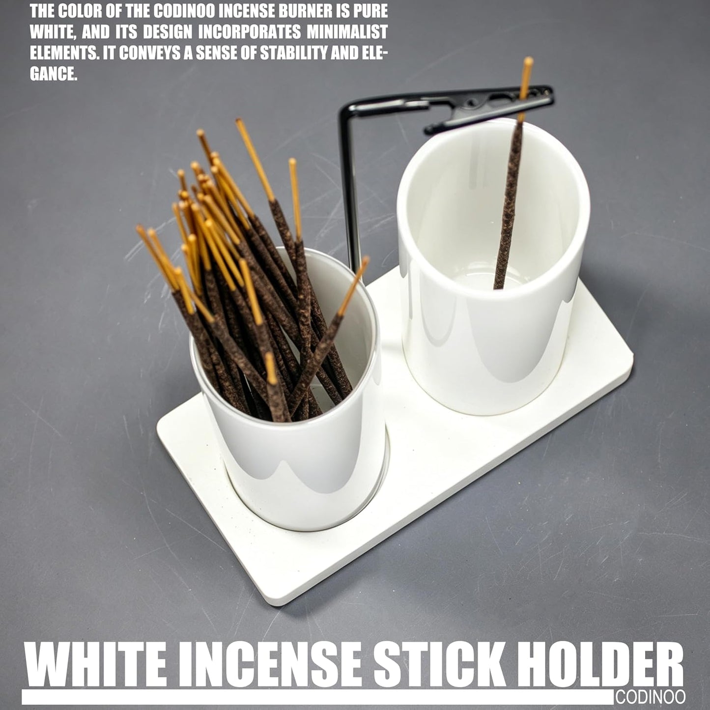 2 in 1 Incense Burner Holder for Sticks,Glass Incense Holder with Storage,Upside Down Incense Holder for Sticks with Glass Ash Catcher for Meditation Yoga Spa Room Home Decor[Full Black]