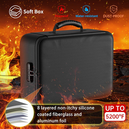 DocSafe 5200°F Fireproof Document Organizer Box with Lock, Heat Insulated