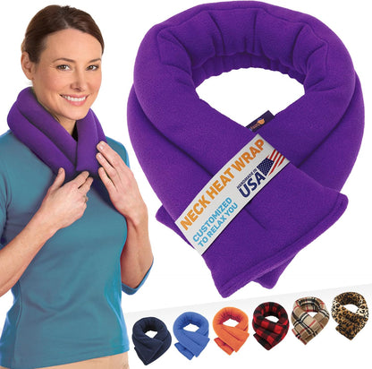 SunnyBay Lavender Microwave Heating Pad, 26" Long Microwavable Neck Wrap & Heat Pack for Moist Hot Therapy, Heated Neck Warmer for Neck, Shoulder & Back Pain Relief, Flaxseed Filling, 26x6, Purple