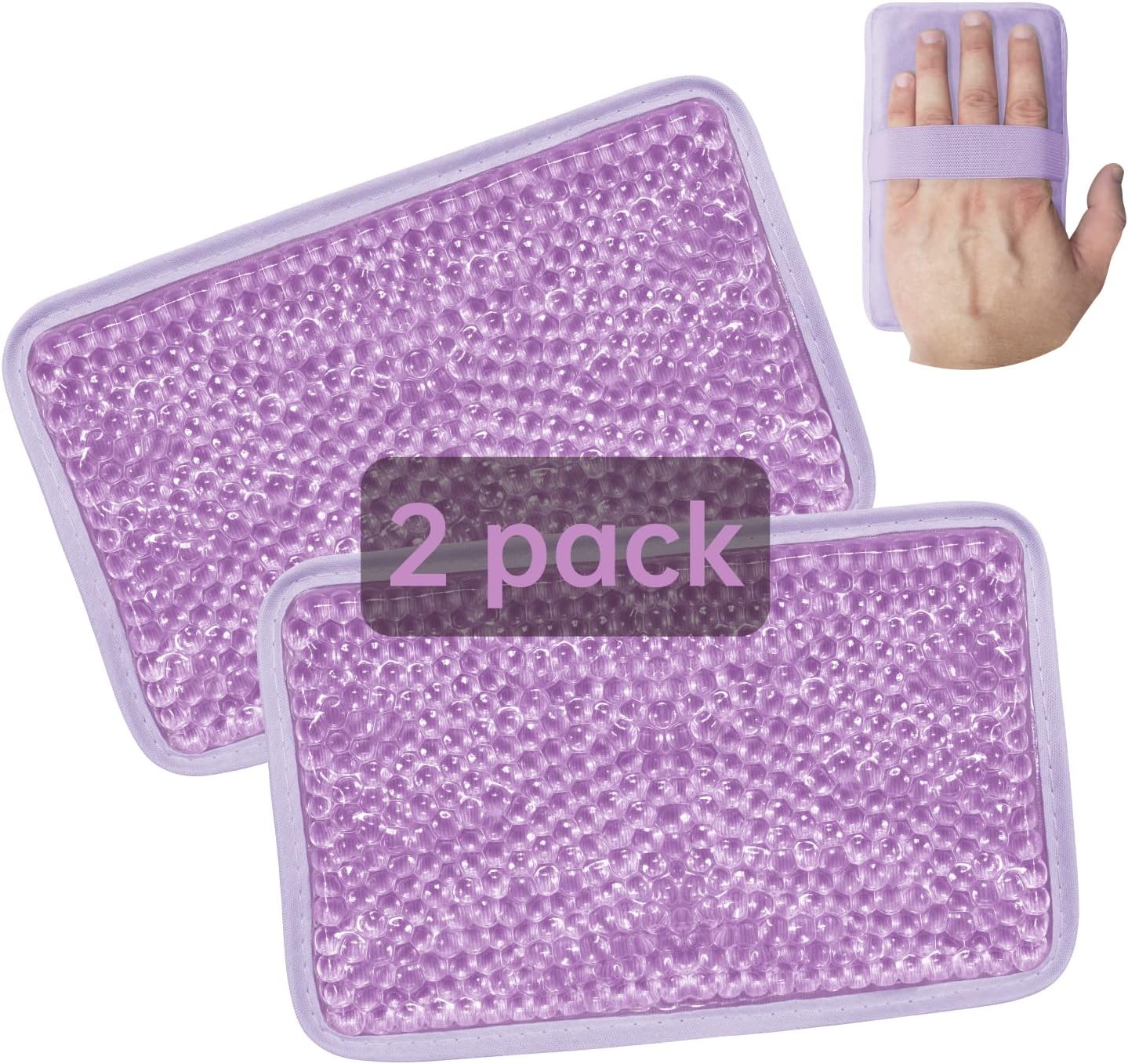 Gel Beads Ice Pack Ice Bag with Strap-1 Pack Reusable Hot & Cold Pack Compress for Knee, Shoulder, Foot, Back, Ankle, Neck, Hip, Elbow, Wisdom Tooth-7.76''x4.93''(Blue)