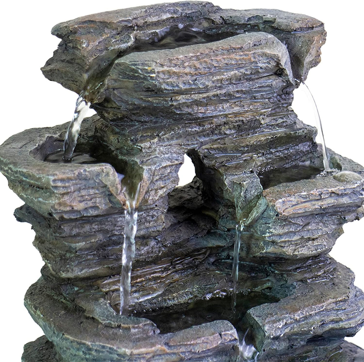 Ferrisland Tabletop LED Light Meditation Indoor Waterfall Fountain