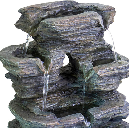 Ferrisland Tabletop LED Light Meditation Indoor Waterfall Fountain