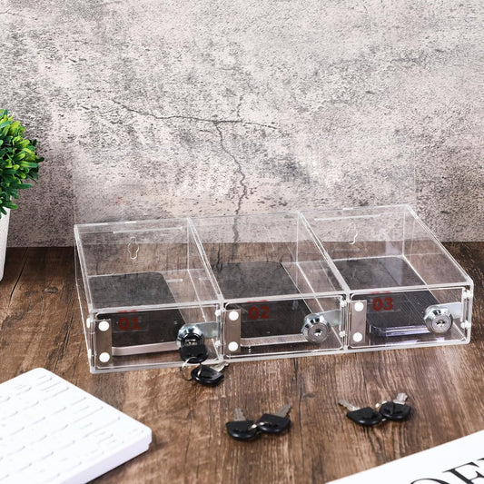 Threan 12 Slot Cell Phone Storage Box, Acrylic Clear Cell Phone Storage Cabinet Wall Mounted with Door, Locks and Keys for Office School Factory