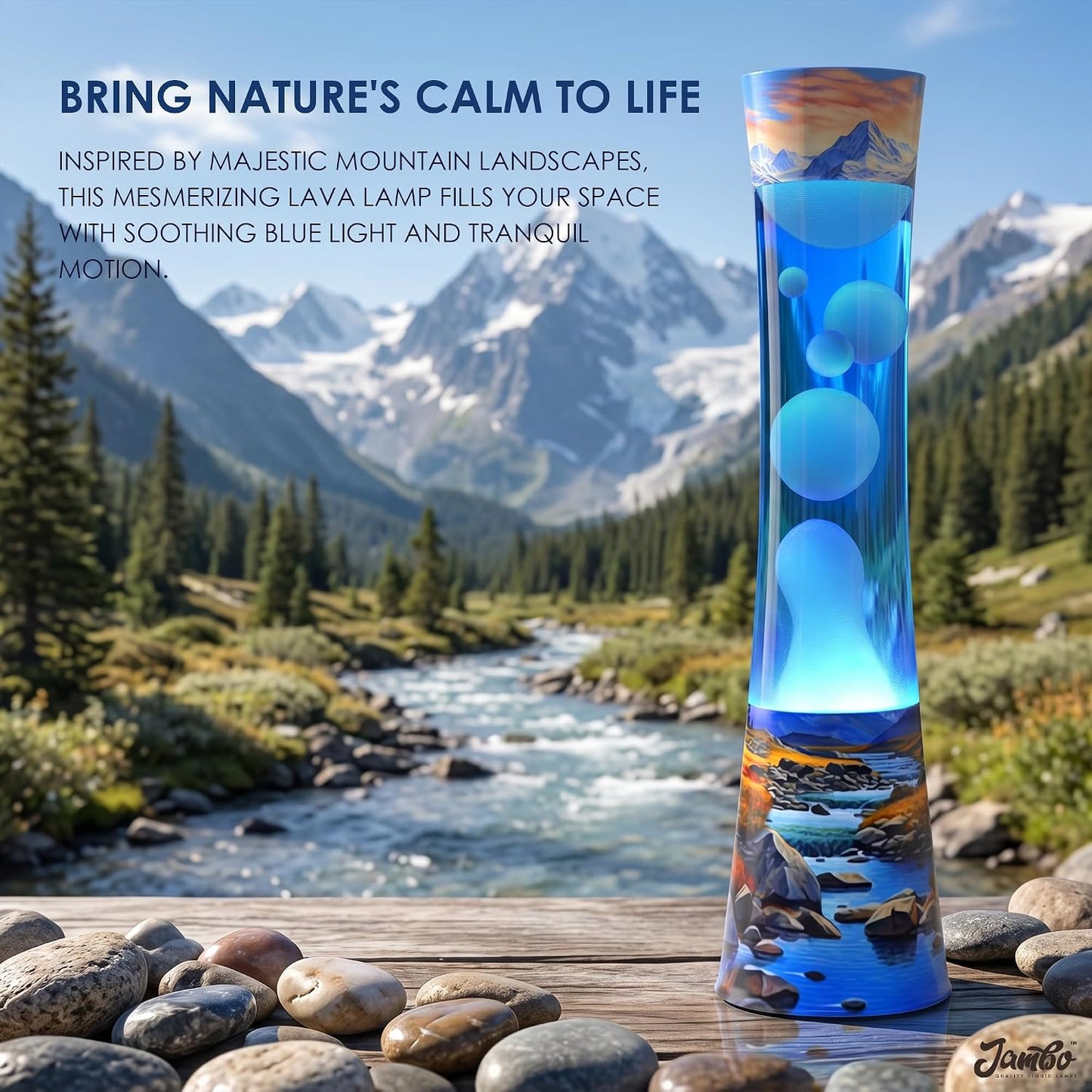 JAMBO 15.5" The Upgraded Motion Lamp, Sunset Decal Motion Light, Beautiful Home Decor, Living Room Bedroom Lamp, Relaxing Nightlight for Teens, Kids & Adults