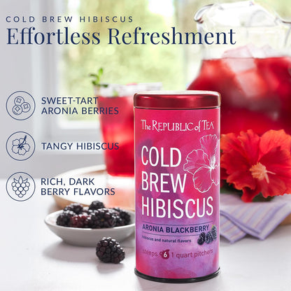 The Republic of Tea Cold Brew Hibiscus Aronia Blackberry Iced Tea