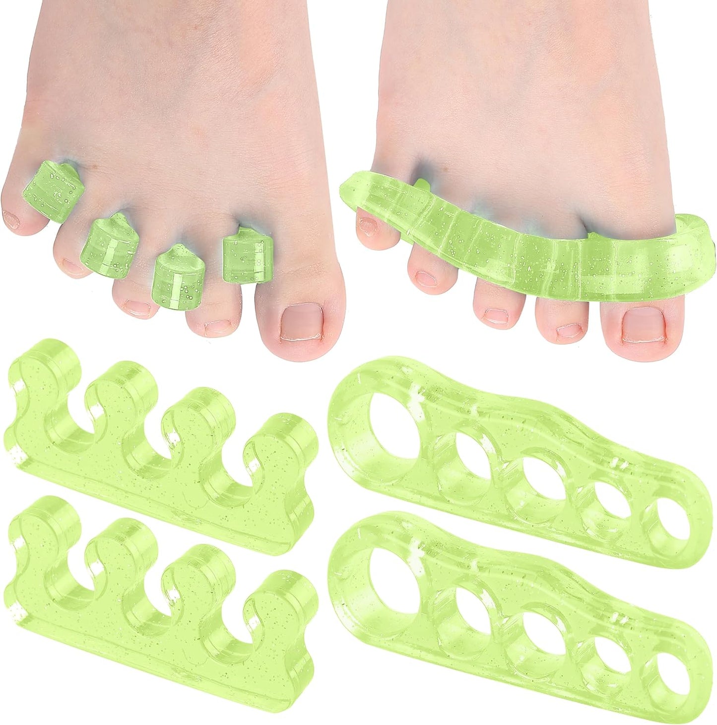DR. JK- ToePal Gel Toe Separator, 2 Pairs, Toe Spacers, Toe Straightener, Hammer Toe Straightener, Toe Spreader, Toe Stretcher, Toe Corrector for Women and Men, Bunion Corrector