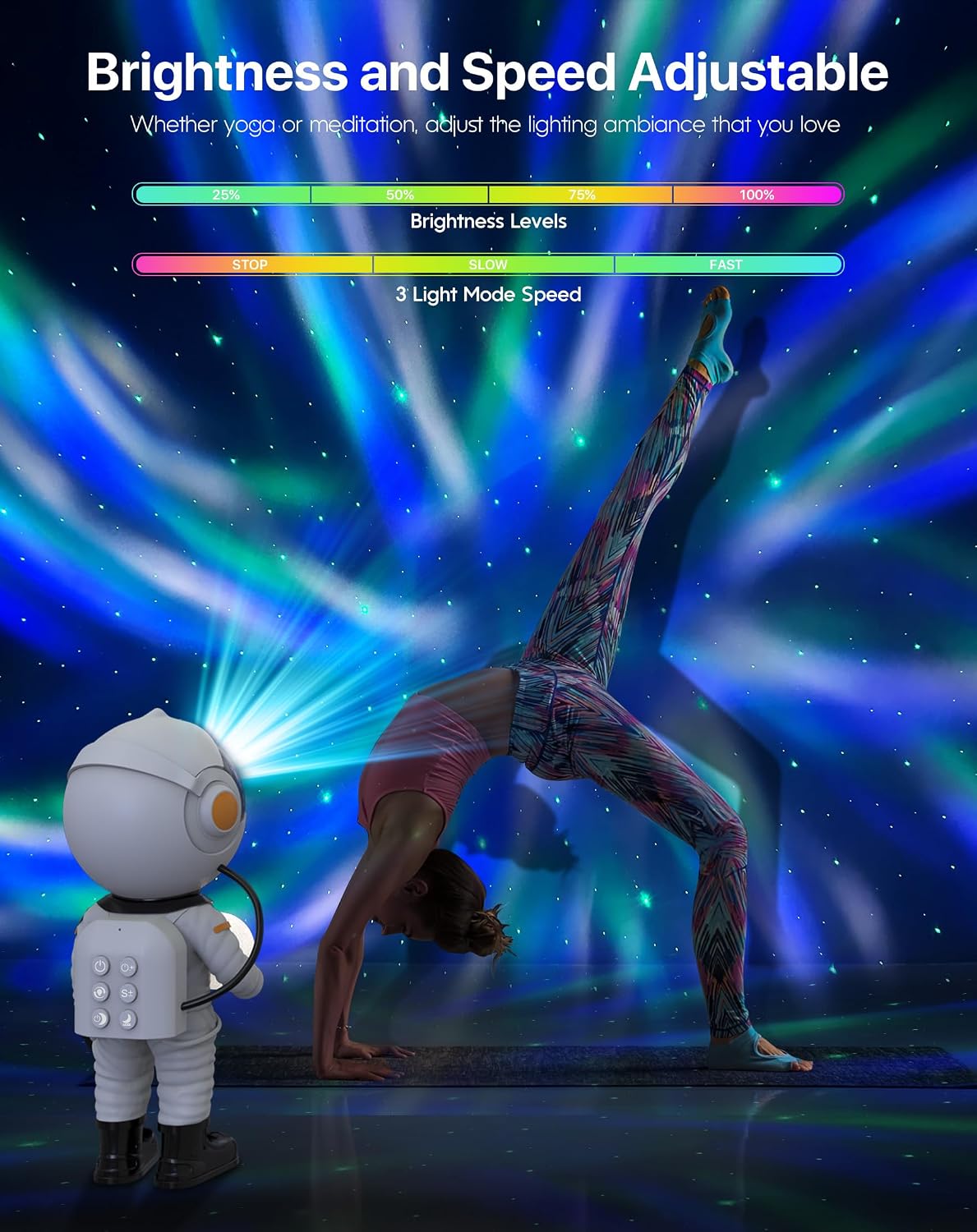Rossetta Astronaut Galaxy Star Projector Night Light Projector for Kids | 29 Lighting Effects, Night Light Mode, Magnetic Head, Remote Control, Auto-Off Timer, Gifts for Kids, Adults, Party, Birthday