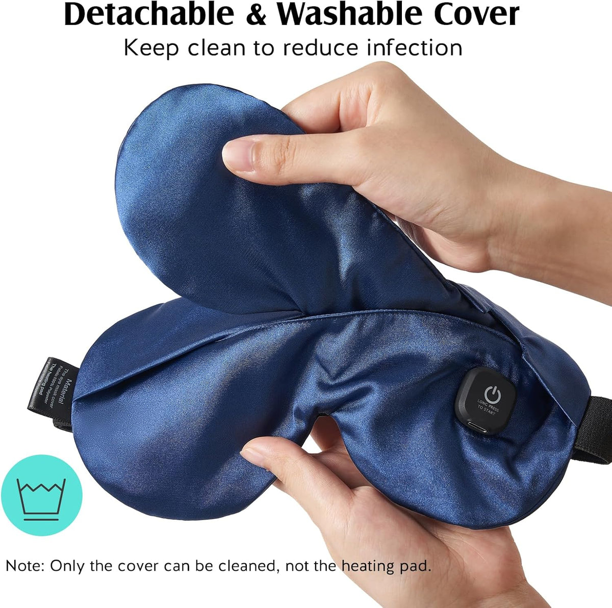 YFONG Cordless Heated Eye Mask for Dry Eyes, Warm Eye Compress, Blue