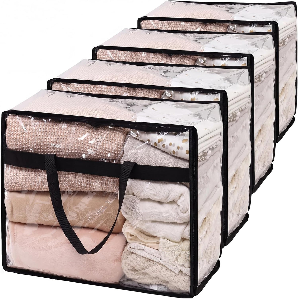 Blanket Storage Bags Extra Large 60L 4 Pack Clothes Organizer