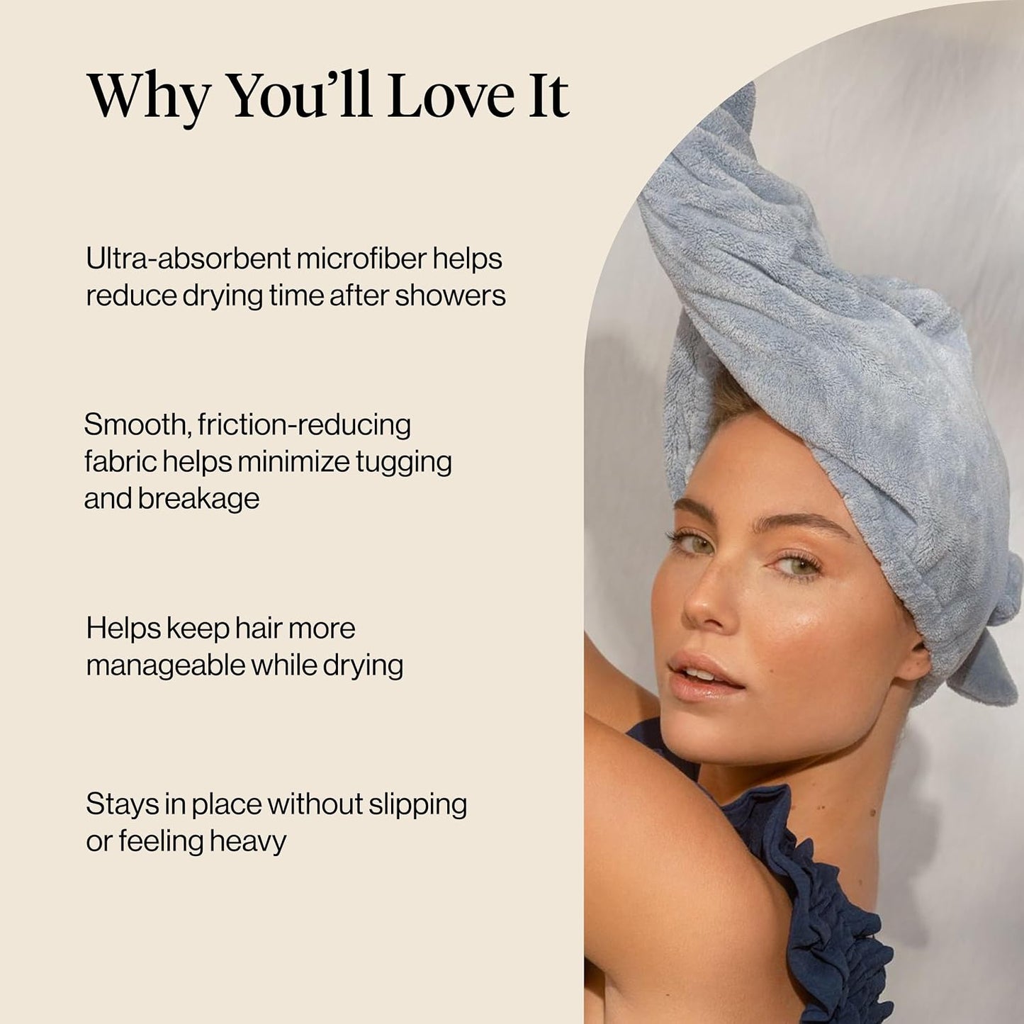Kitsch Plush Microfiber Hair Towel Wrap for Women – Ultra Absorbent Microfiber Bath Towels for Wet, Curly, Long or Short Hair – Anti-Frizz Hair Wrap, Great Hair Care Gifts for Women