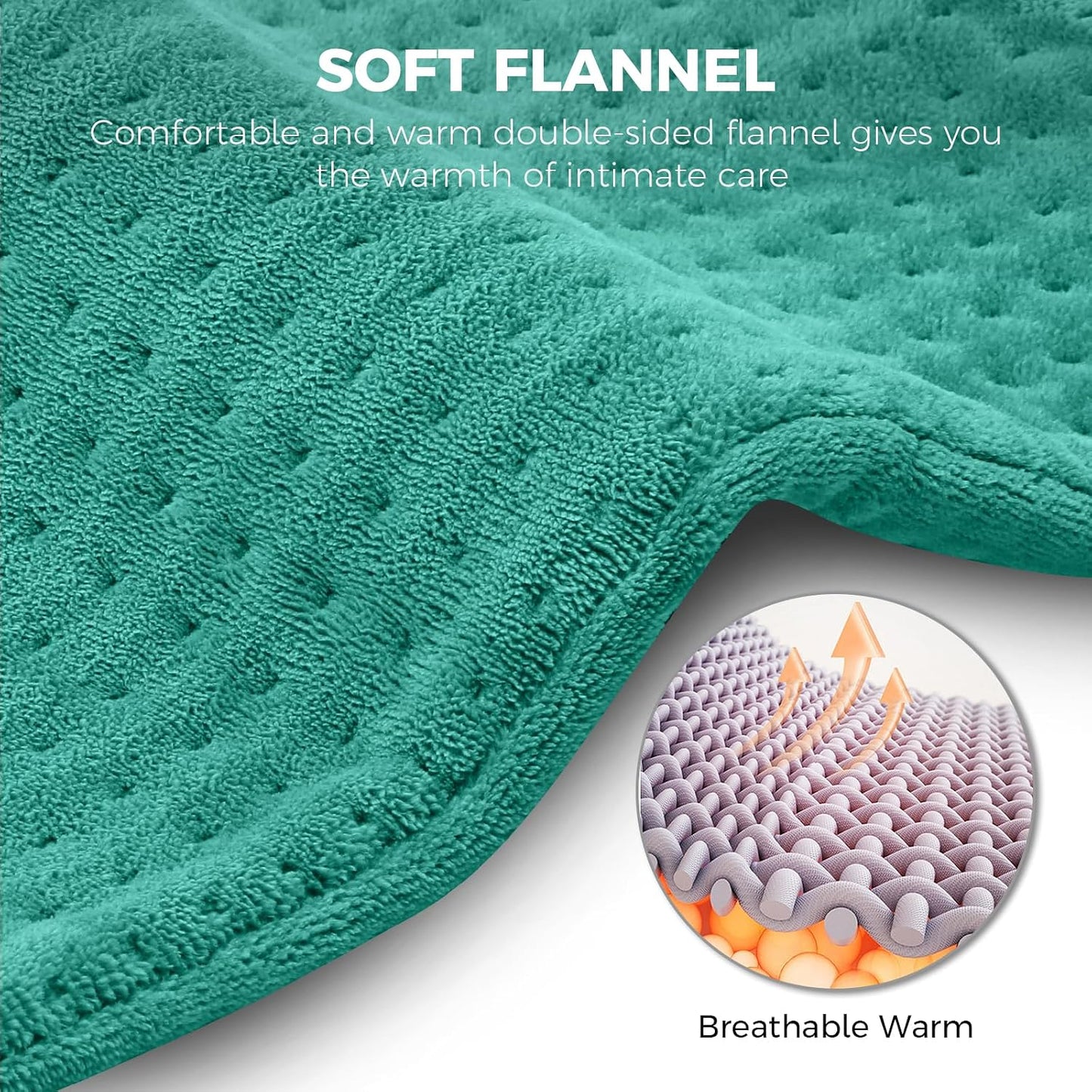NOWWISH Heating Pad for Back, Period Cramps, Neck and Shoulder, 12x24 Inches Electric Throw with 6 Heat Settings, Timer and Auto Shut Off, Machine Washable, Birthday Gifts for Women Men, Grey