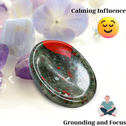 Amazing Gemstone Labradorite Thumb Worry Stone, Anxiety Stone, Healing Crystals - Piedra Crystal Fidget for Gift, Meditation, Calming, Relaxation, Stress Relief - Colors C