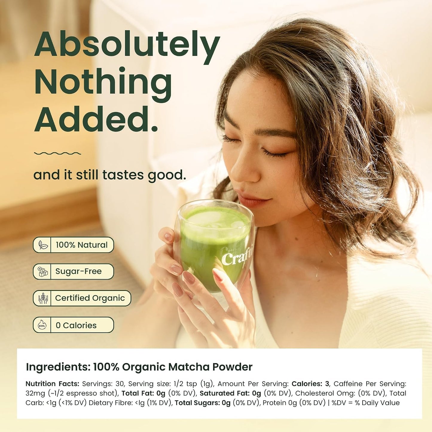 Crafti Ceremonial Organic Matcha Powder (30g / 1.06oz)