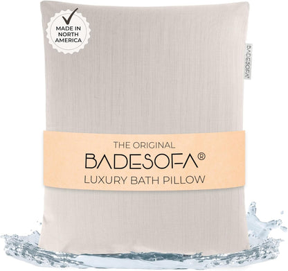 BADESOFA® Luxury Bath Pillow M - Lusciously Soft & Comfortable Tub Pillow for Bathtub - Washable & Quick-Drying Bath Back Pillow - Non-Slip Full Body Tub Pillow - Luxury Spa Cushion in Ivory Pearl