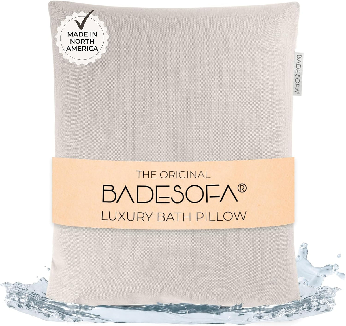BADESOFA® Luxury Bath Pillow M in Ivory, Quick-Drying Bath Back Pillow
