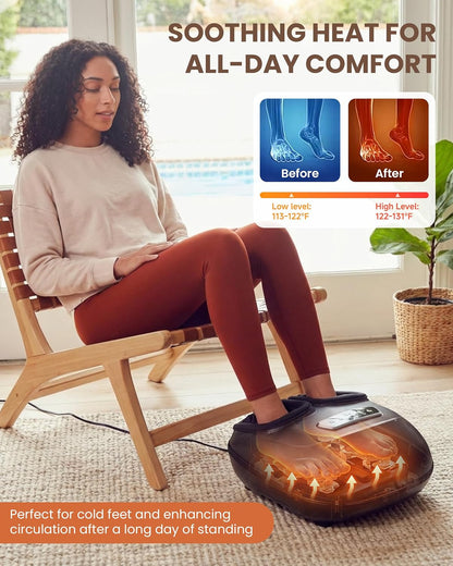 CILI Foot Massager with Heat, Shiatsu Foot Massager for Neuropathy & Plantar Fasciitis Relief, Gifts for Women Mom Dad,Heated Feet Massager with Deep Kneading,Compression,Vibration,FSA Eligible HSA