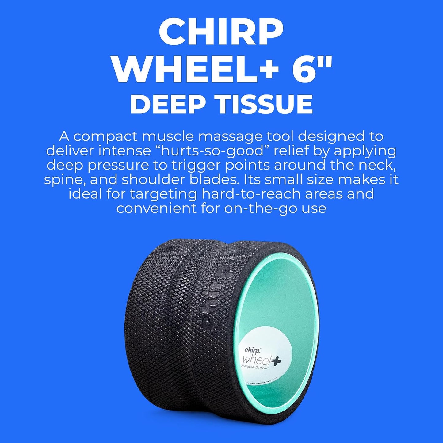 Chirp Wheel Foam Roller - Targeted Back & Neck Pain Relief, Muscle Massage, Trigger Point Therapy, High-Density Foam Tool for Physical Therapy, Stretching & Exercise, 500lbs Capacity, 12-Inch Mint