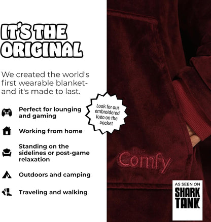 THE COMFY Original | From Shark Tank | Patented | Oversized Sherpa Wearable Blanket Hoodie| Gift for Women & Men | One Size